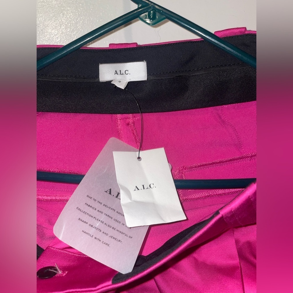 New! A.L.C. Flynn High-Waisted Pleated Trousers 💕 size 0 NWT! Disco Pink 🪩 - Picture 12 of 13